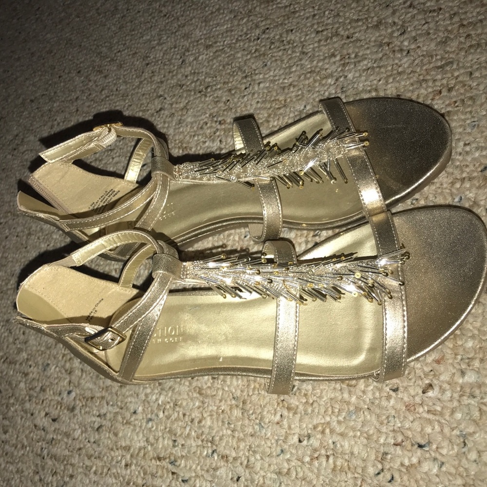 gold sandals